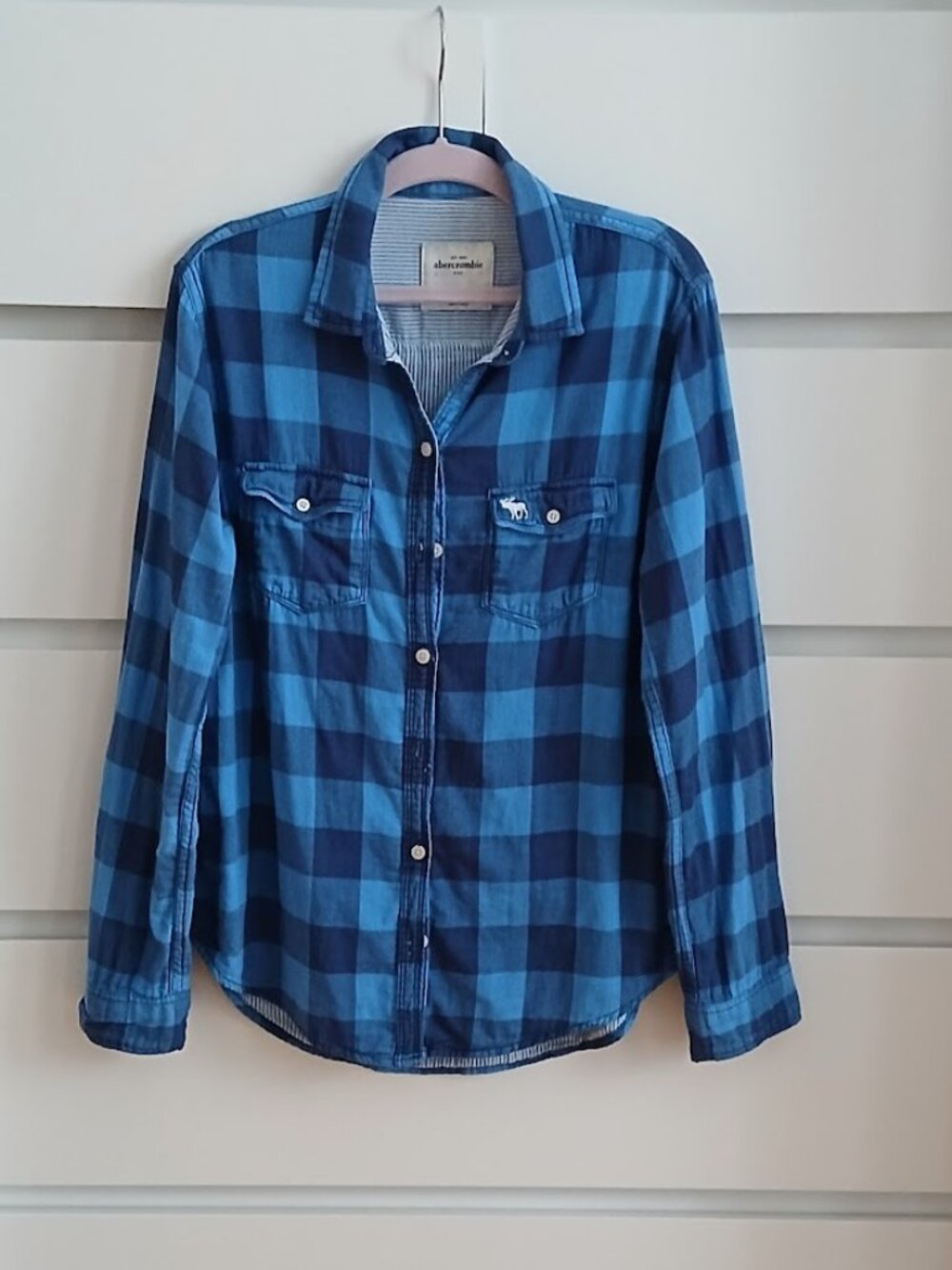 Abercrombie Kids Blue Plaid Flannel Shirt - XL